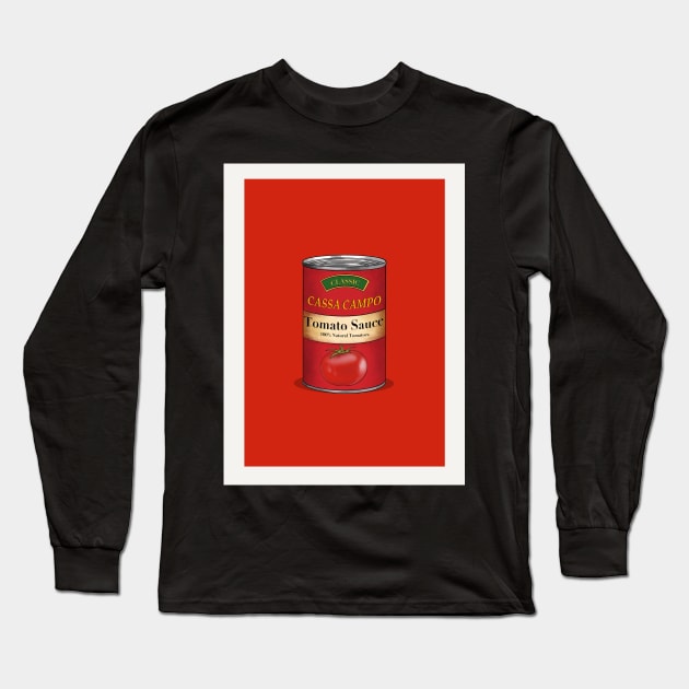 Spaghetti tomato sauce kitchen print Long Sleeve T-Shirt by Holailustra